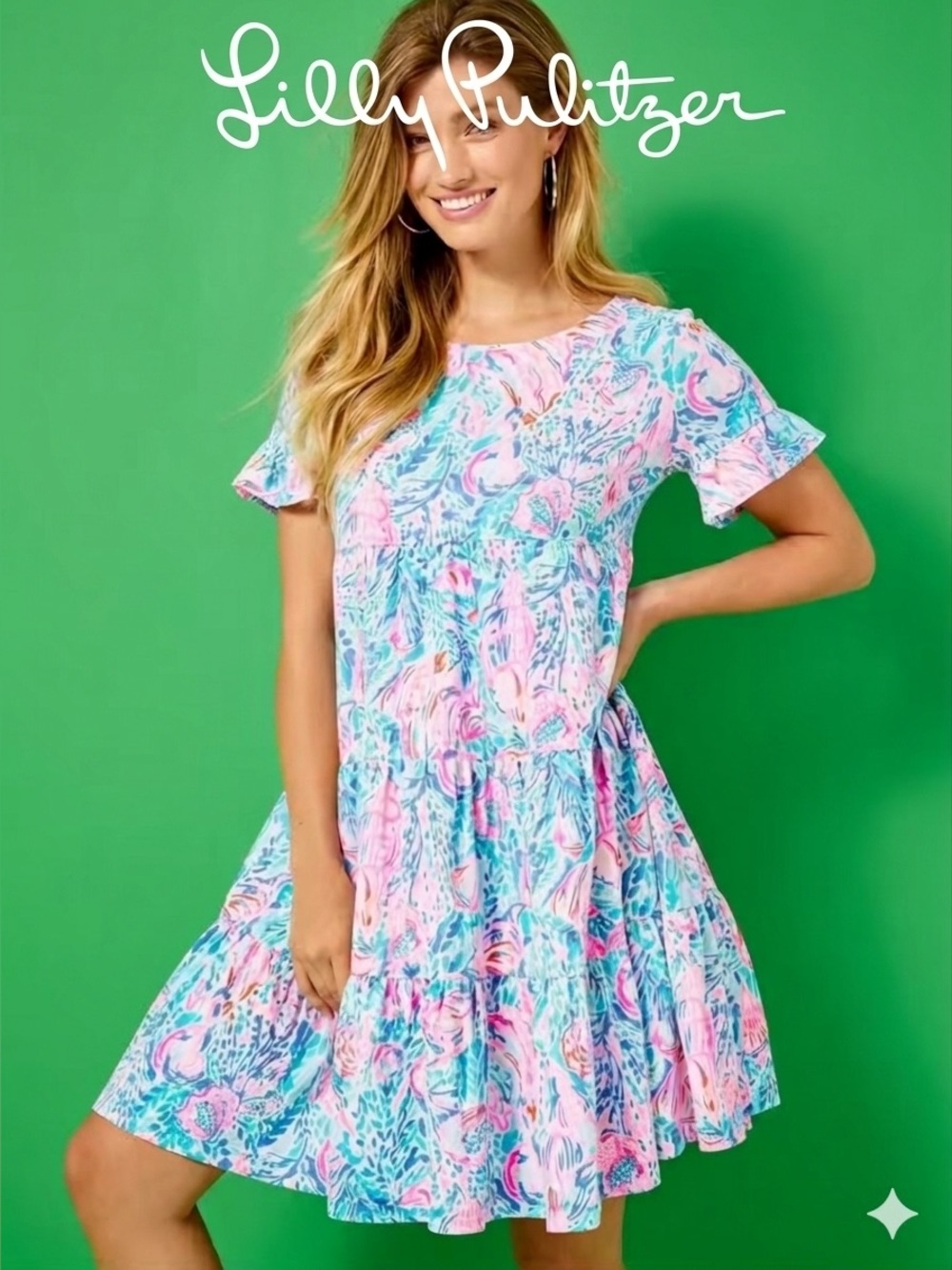 Lilly Pulitzer dress xxs Jodee Ruffle Swing Dress in Treasure xxs